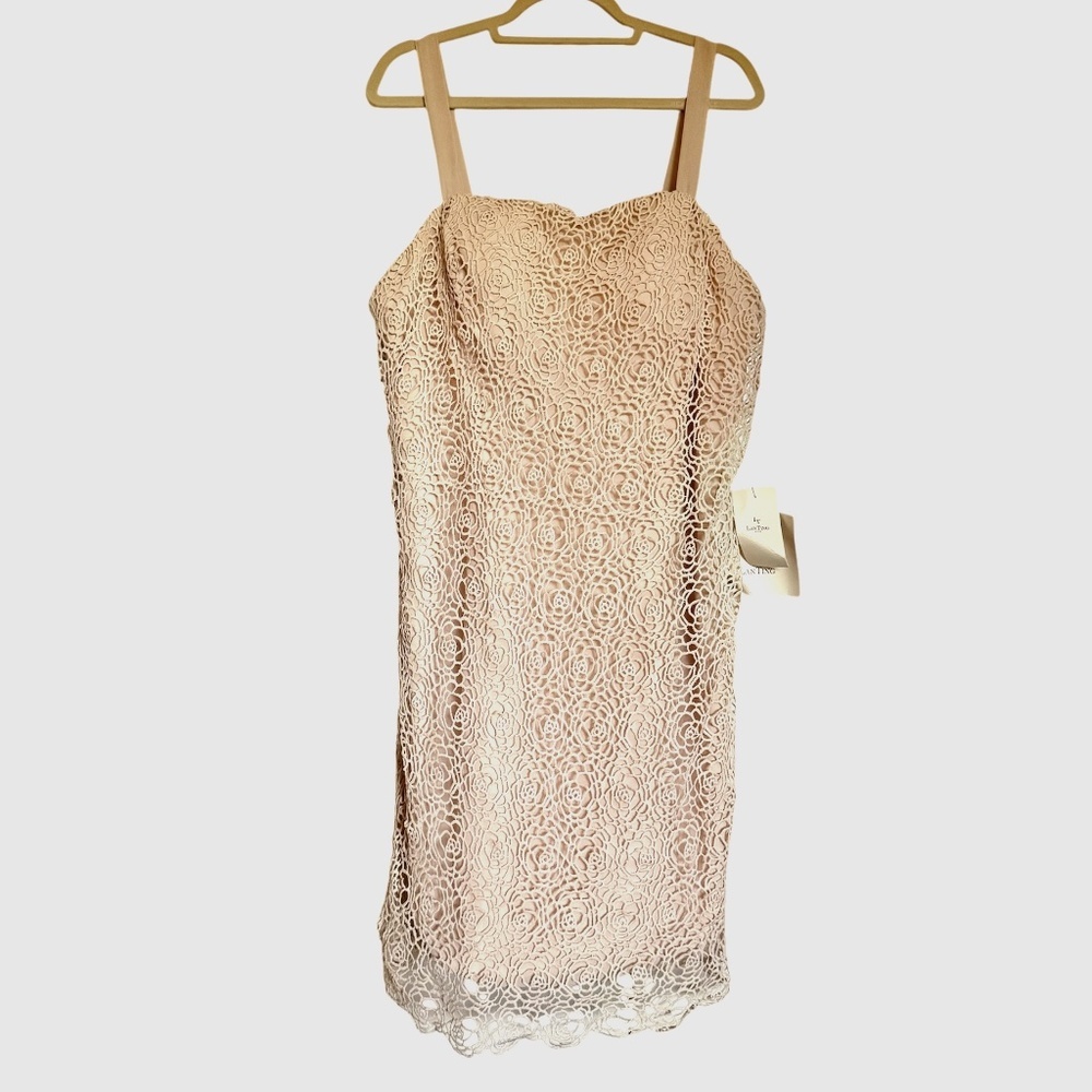 NWT LT LanTing‎ Bride Beige Crochet Lace Dress